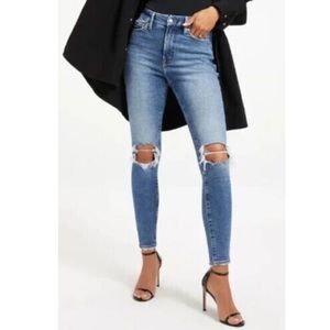 Good American Distressed Blue Skinny Jeans